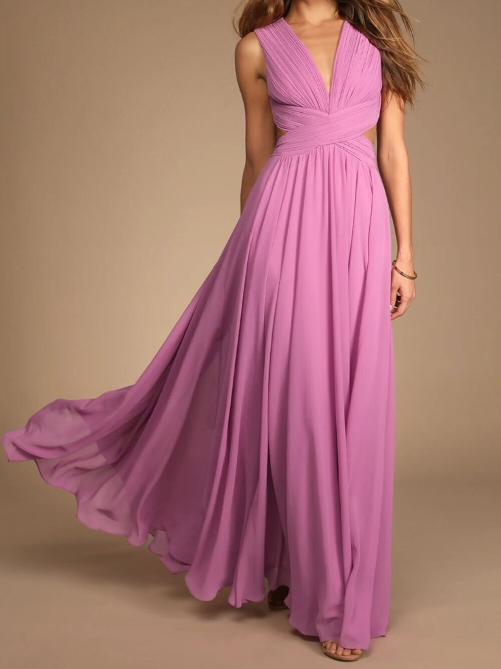 Vivid Imagination Lilac Cutout Maxi Dress, Size M